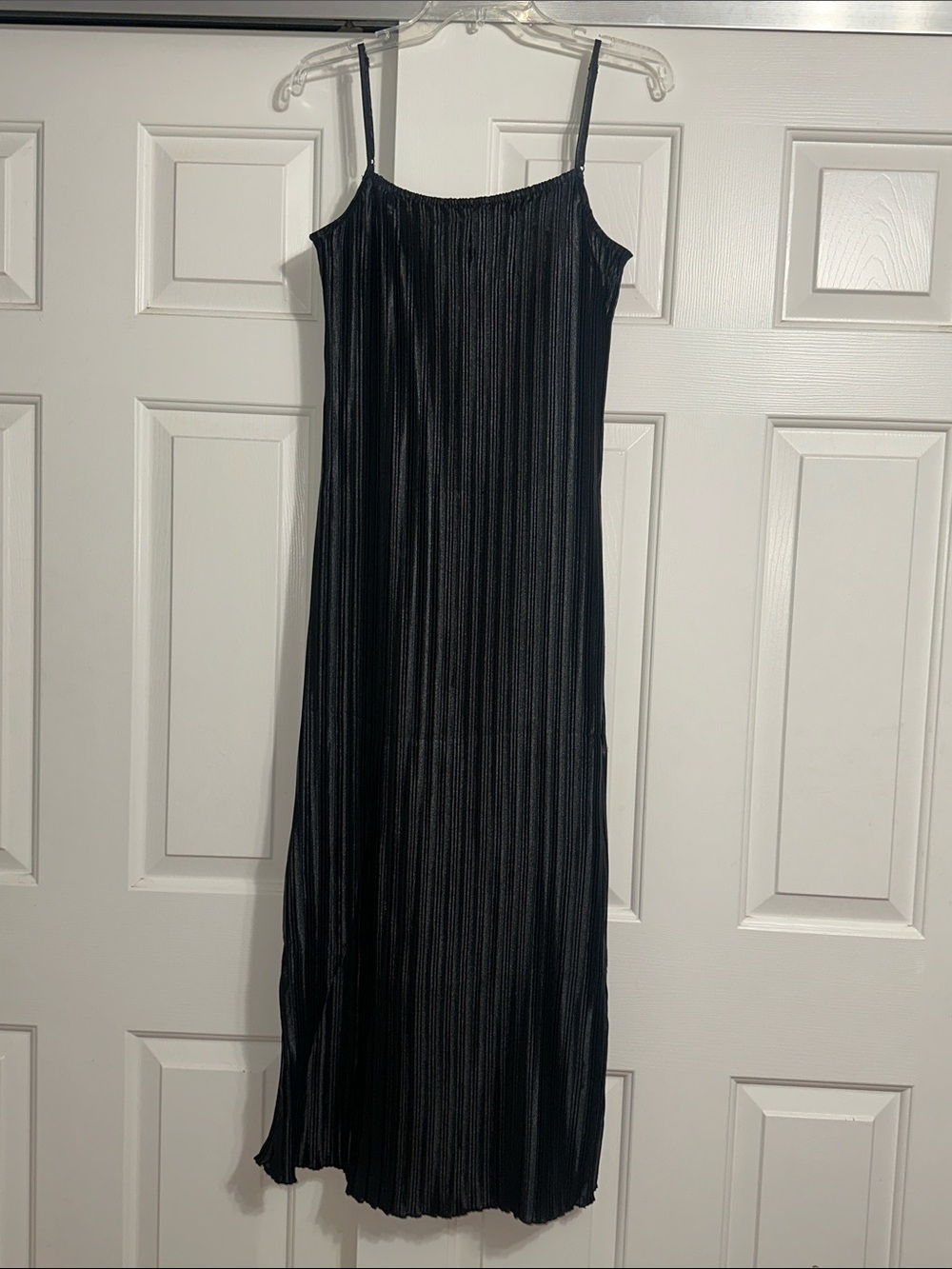 Petal & Pup Black Pleated Midi Slip Dress